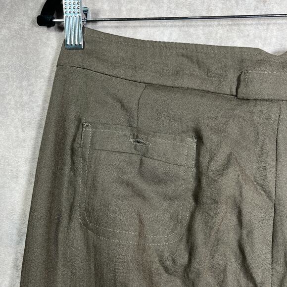 Sandro Sportswear Chino Pants Womens Size 8 Green Straight Leg High Rise Pockets - Picture 5 of 12